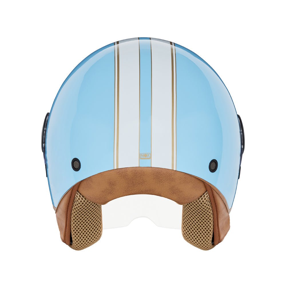 Casque Moto Jet N210 EVO Bleu Pastel Blanc | NOX - LE PRATIQUE DU MOTARD