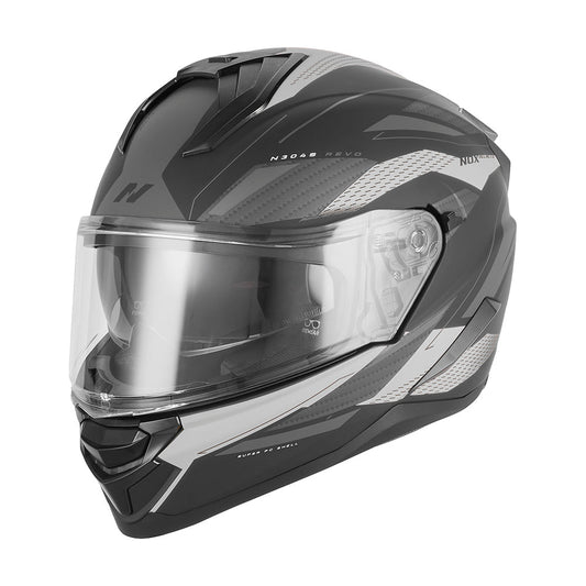 Casque Moto Intégral N304 - S Revo Noir Mat Argent | NOX - LE PRATIQUE DU MOTARD