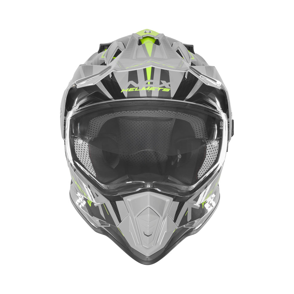 Casque Moto Cross N312 Track Gris Nardo Jaune Fluo | NOX - LE PRATIQUE DU MOTARD