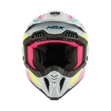 Casque Moto Cross N634 Storm Gris Nardo Rose | NOX - LE PRATIQUE DU MOTARD