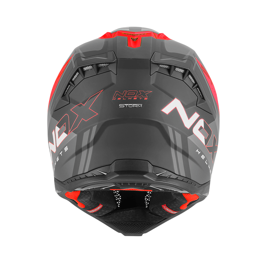 Casque Moto Cross N634 Storm Noir Mat Rouge | NOX - LE PRATIQUE DU MOTARD