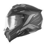 Casque Moto Modulable N967 Conquer Noir Mat Argent | NOX - LE PRATIQUE DU MOTARD
