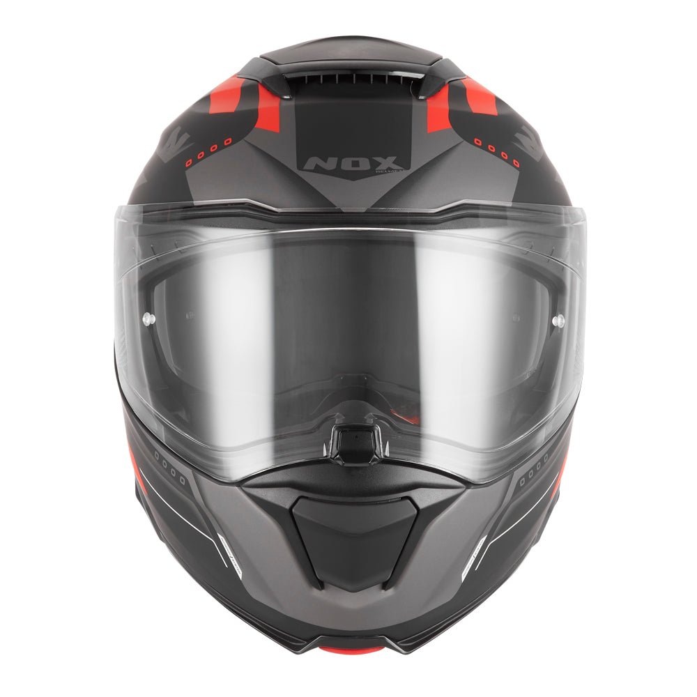 Casque Moto Modulable N967 Conquer Noir Mat Rouge | NOX - LE PRATIQUE DU MOTARD