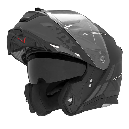 Casque Moto Modulable N967 Synchro Noir Mat Blanc | NOX - LE PRATIQUE DU MOTARD