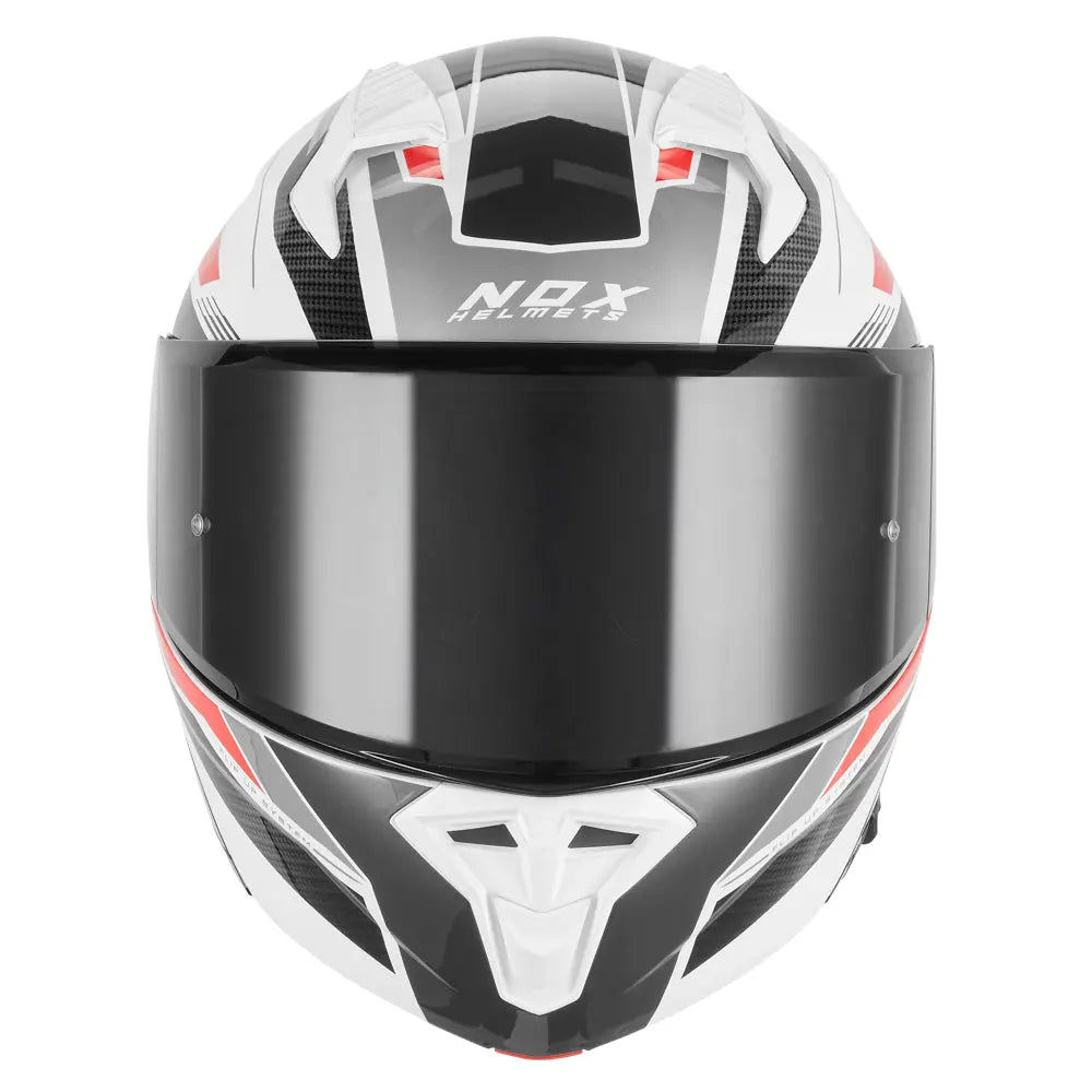 Casque Moto Modulable N968 Shift Blanc Rouge | NOX - LE PRATIQUE DU MOTARD