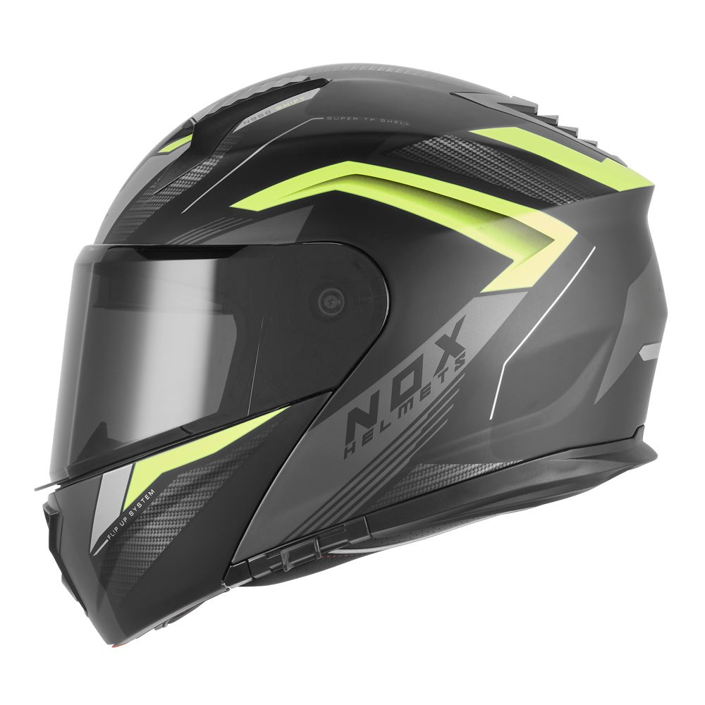 Casque Moto Modulable N968 Shift Noir Mat Jaune | NOX - LE PRATIQUE DU MOTARD