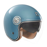 Casque Moto Jet Heritage Bleu Turquoise | NOX - LE PRATIQUE DU MOTARD