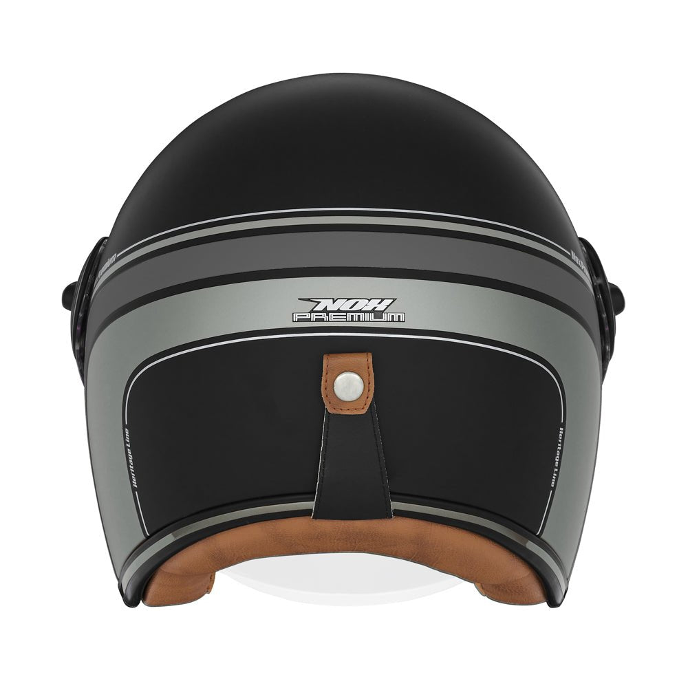 Casque Moto Heritage Line Noir Mat Titanium | NOX - LE PRATIQUE DU MOTARD