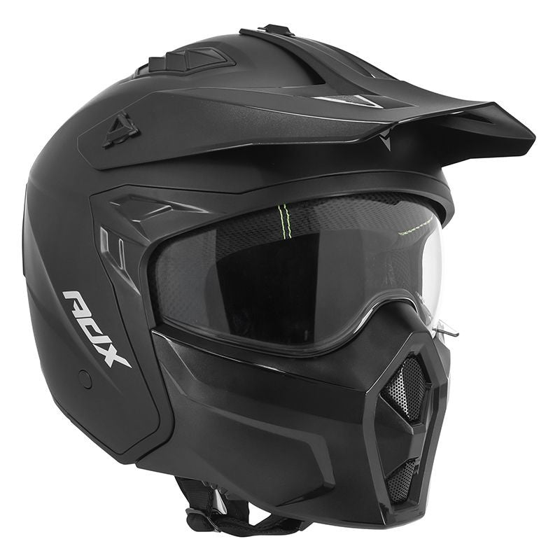 Casque Trial/Enduro ADX AT700 – Noir Mat Transformable avec Mentonnière Amovible (ECE 22.06) - LE PRATIQUE DU MOTARD