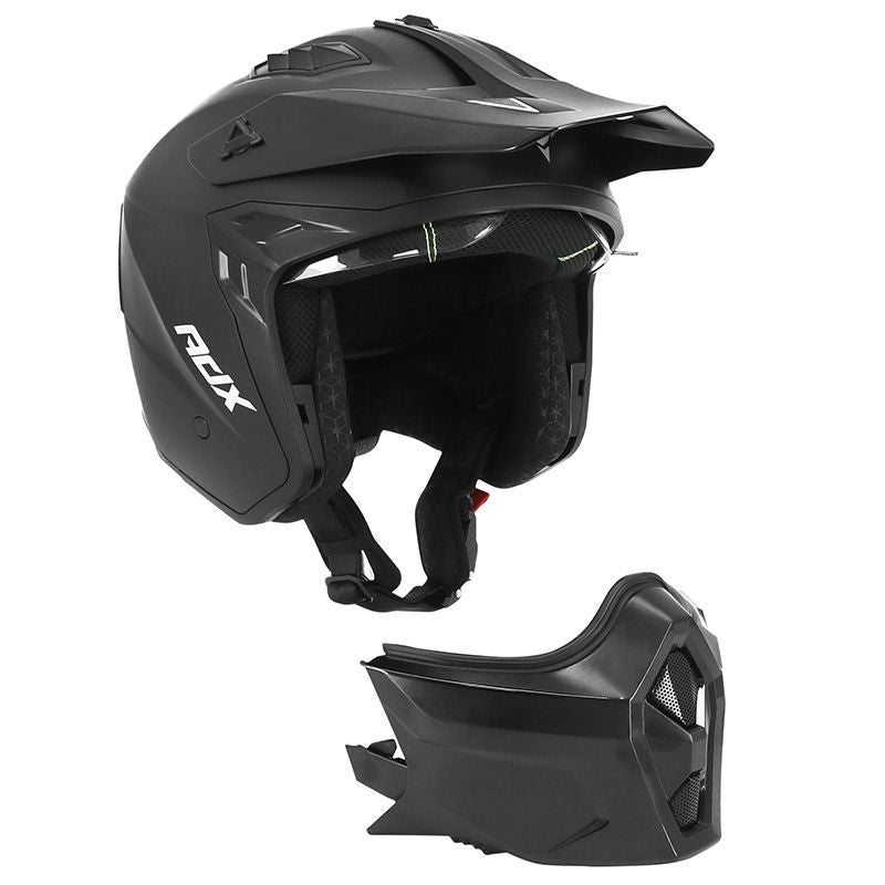 Casque Trial/Enduro ADX AT700 – Noir Mat Transformable avec Mentonnière Amovible (ECE 22.06) - LE PRATIQUE DU MOTARD