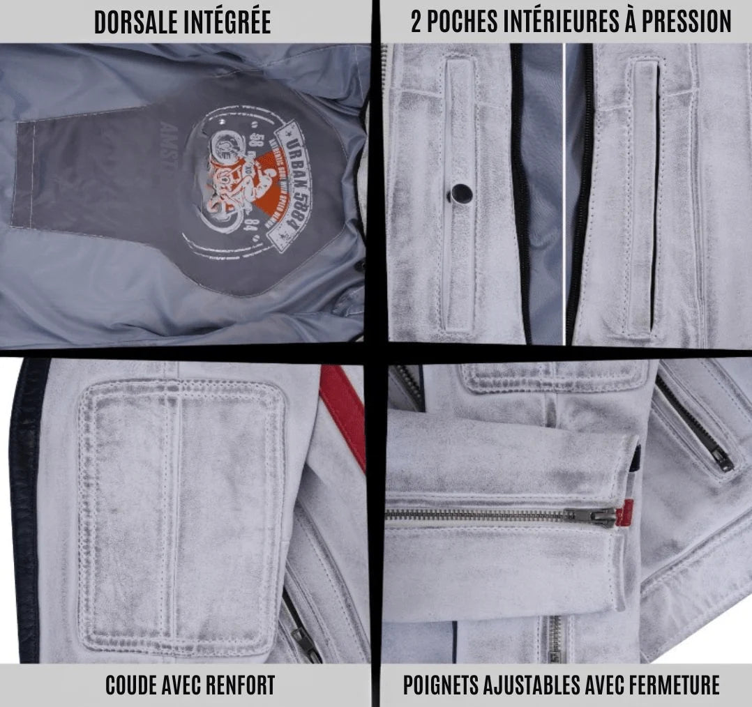 Blouson cuir moto rétro chic pour femme | LEGENDARY 58™ - LE PRATIQUE DU MOTARD