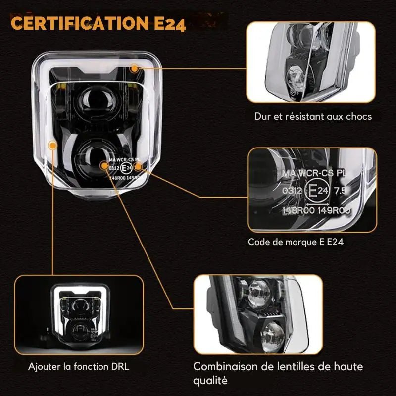 Plaque phare LED - Husqvarna - LE PRATIQUE DU MOTARD