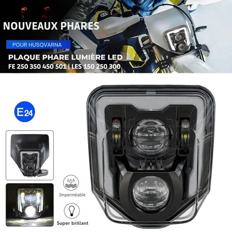 Plaque phare LED - Husqvarna - LE PRATIQUE DU MOTARD