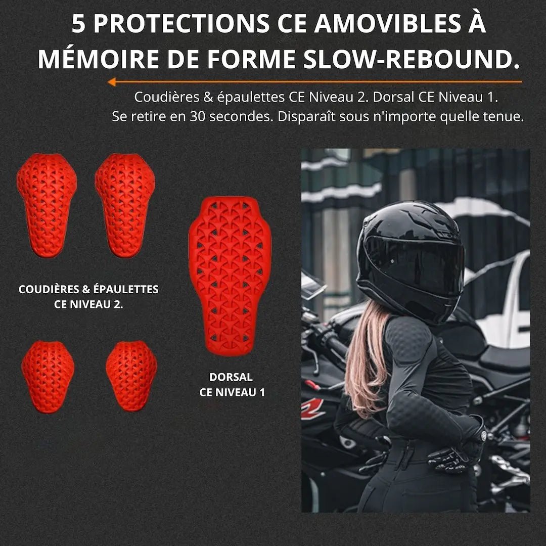 Gilet Protection Moto Femme AURA – CE Niveau 2 - LE PRATIQUE DU MOTARD