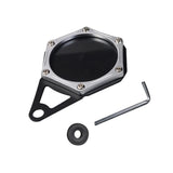 Porte-vignette assurance scooter hexagonal en aluminium argenté avec visserie et clé hexagonale - LE PRATIQUE DU MOTARD