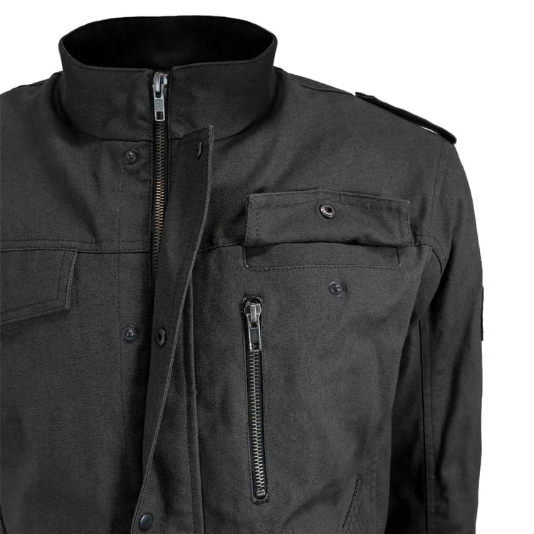 Sur - chemise Moto Coton Canvas Homme Harisson Sahara Noire CE - LE PRATIQUE DU MOTARD