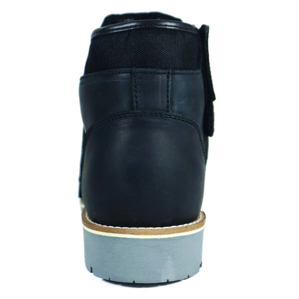 Bottine Moto Homme Harisson Custer Commando Noires — Waterproof Cuir CE - LE PRATIQUE DU MOTARD