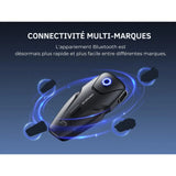 Intercom Moto ASMAX MAXRUNON — Bluetooth 5.3, 2 Utilisateurs, 500 m, 24 h Autonomie, Étanche IPX5
