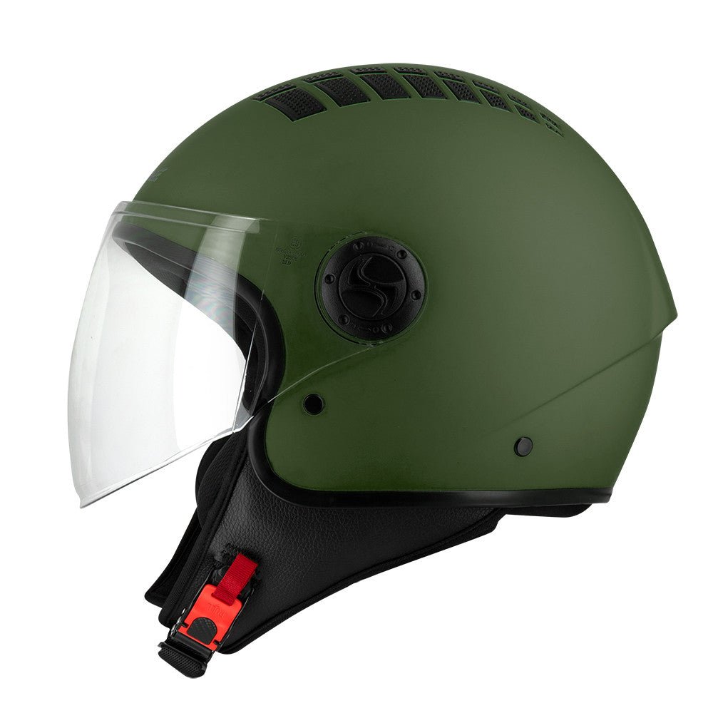 Casque Jet Vert Armée CITIZEN — Homologué ECE R22 - 06 - LE PRATIQUE DU MOTARD