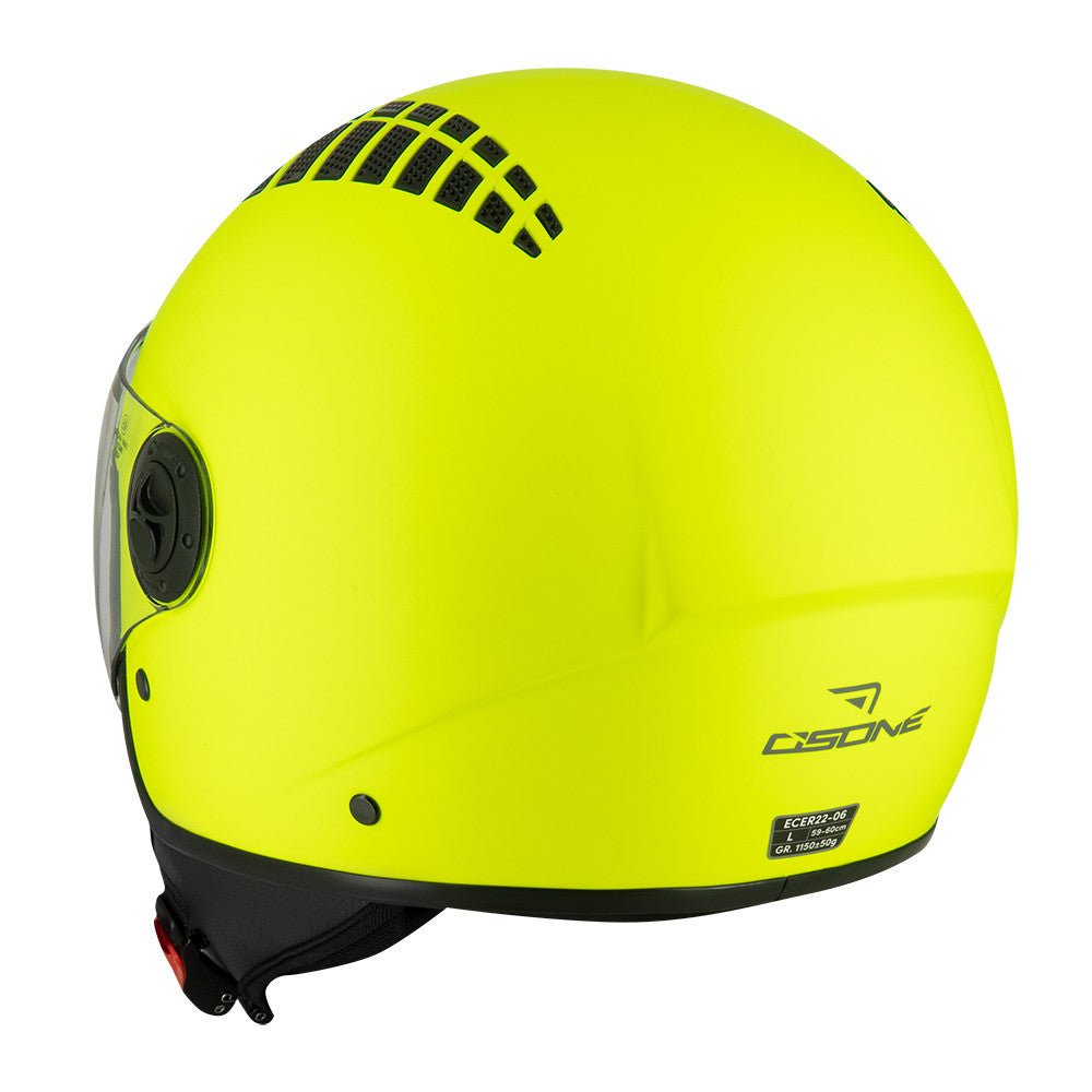 Casque Jet Jaune Fluo CITIZEN — Haute Visibilité | Homologué ECE R22 - 06 - LE PRATIQUE DU MOTARD