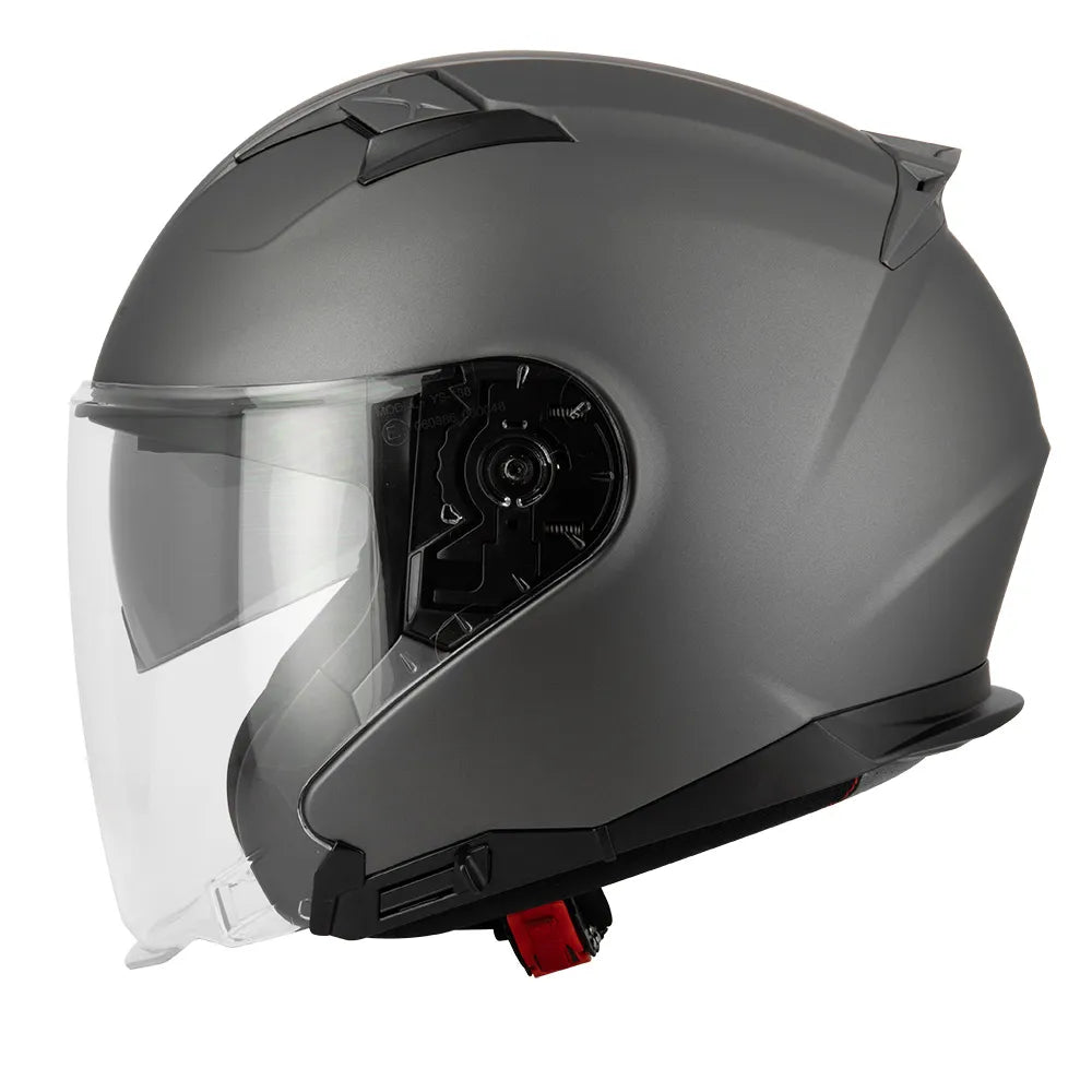 Casque Jet S771 BLAKE – Gris Mat, Écran Solaire Intégré - LE PRATIQUE DU MOTARD