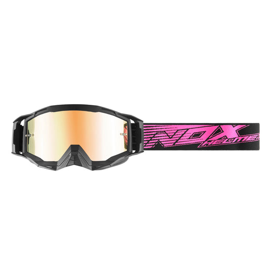 Masque Moto Cross Femme — Rose Anti-Buée Homologué CE