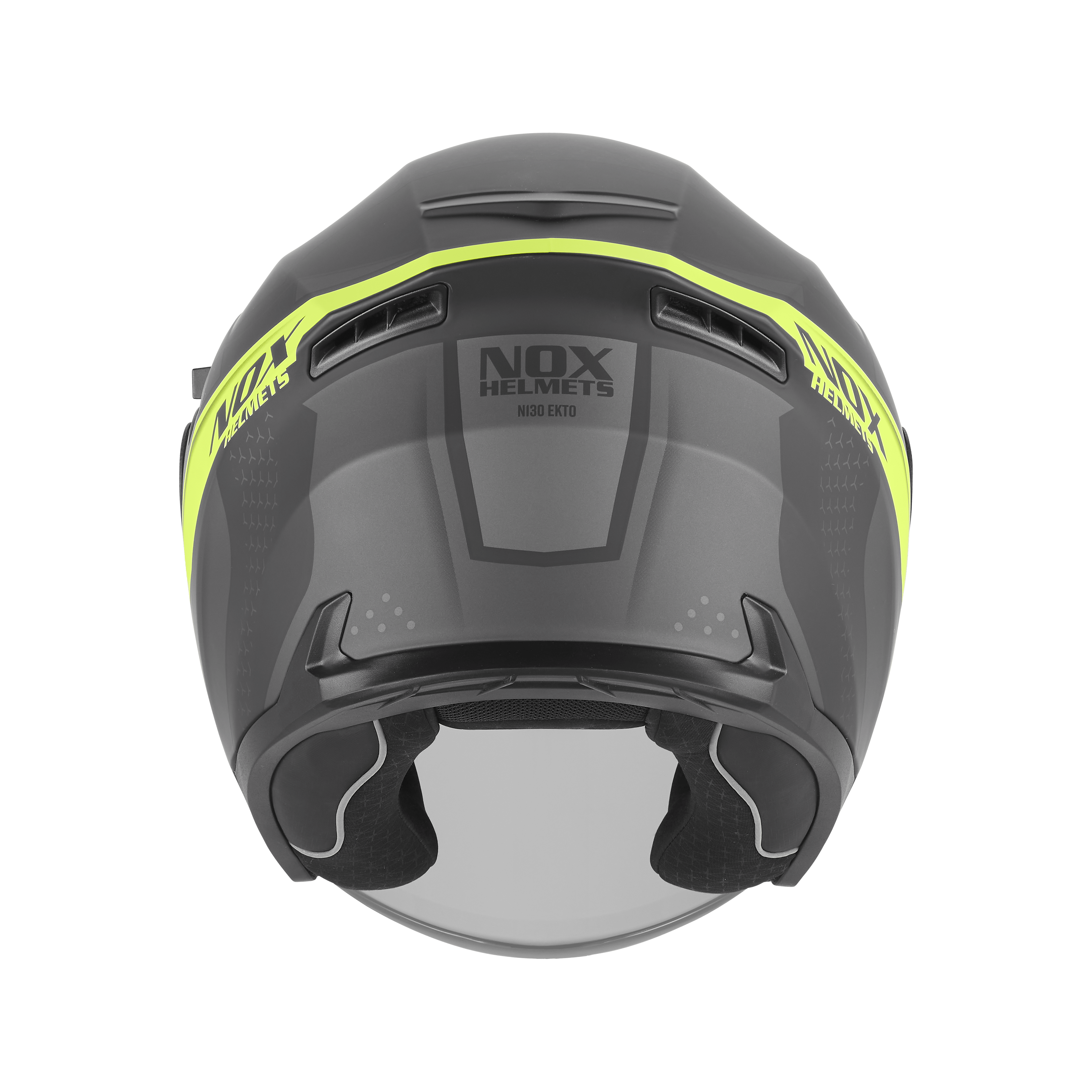 Casque Moto Jet N130 Ekto Noir Mat Jaune Fluo | NOX - LE PRATIQUE DU MOTARD