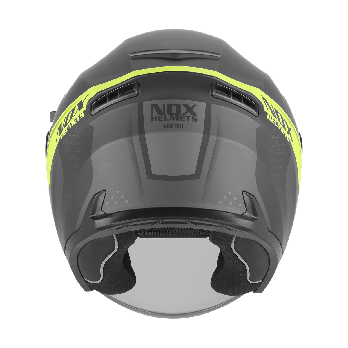 Casque Moto Jet N130 Ekto Noir Mat Jaune Fluo | NOX - LE PRATIQUE DU MOTARD
