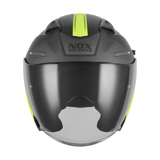 Casque Moto Jet N130 Ekto Noir Mat Jaune Fluo | NOX - LE PRATIQUE DU MOTARD