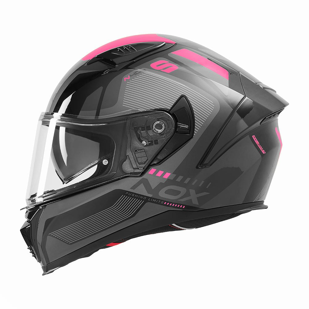 Casque Moto Intégral N402 Mentor Noir Rose | NOX - LE PRATIQUE DU MOTARD