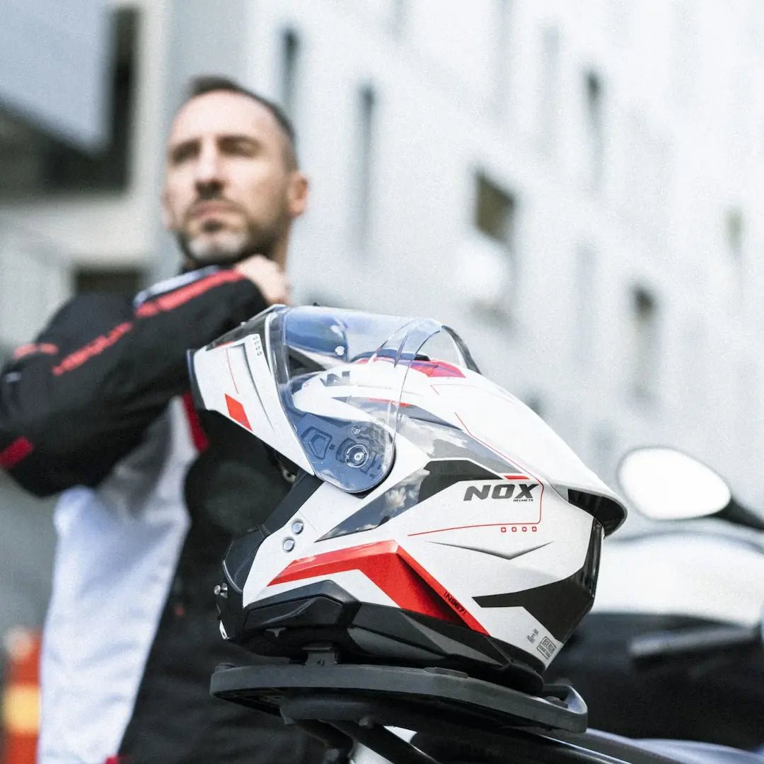 Casque Moto Modulable N967 Conquer Noir Mat Argent | NOX - LE PRATIQUE DU MOTARD