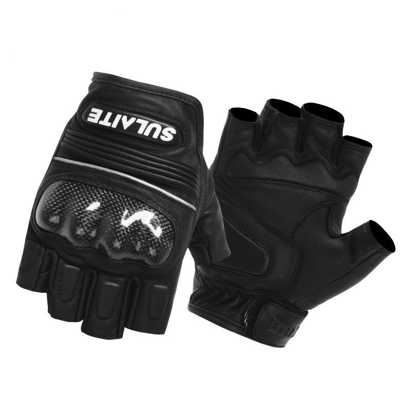Gants Moto Mitaine Cuir | Coque Carbone 3D & Grip Pro - LE PRATIQUE DU MOTARD