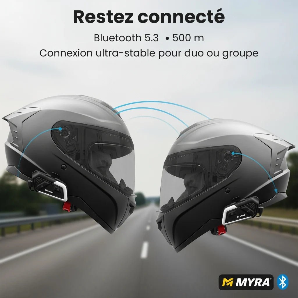Intercom de casque Moto | R - COM™ – Bluetooth 5.3, Hi - Fi & Portée 500 m - LE PRATIQUE DU MOTARD