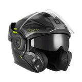 Casque Moto Modulable Spinner Ark Noir Mat Jaune | NOX - LE PRATIQUE DU MOTARD