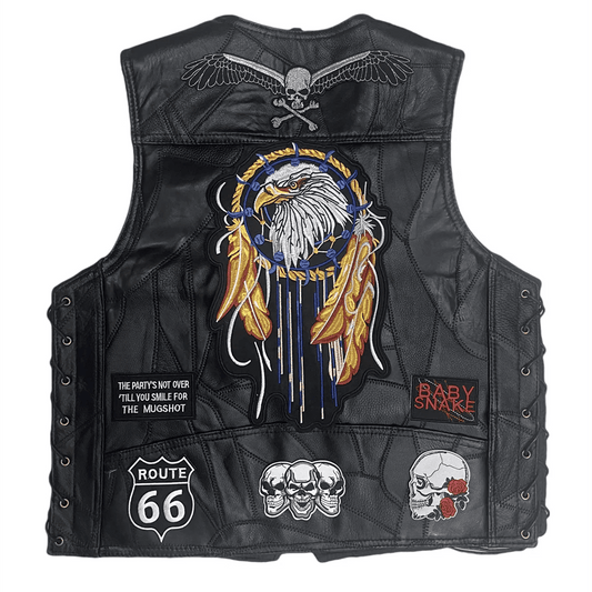 Gilet cuir biker americain - Eagle Dreamcatcher - LE PRATIQUE DU MOTARD