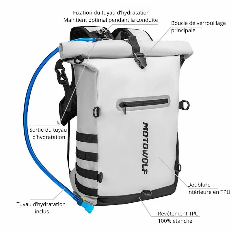 Sac à Dos Enduro Étanche avec Poche Hydratation – Moto Off - Road - LE PRATIQUE DU MOTARD