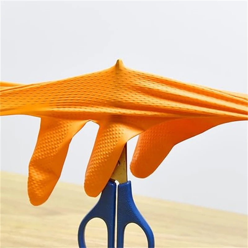 Gants Nitrile Orange Mécanicien 8 Mil – Texture Diamant, Jetables - LE PRATIQUE DU MOTARD