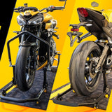 Béquille leve Moto Arrière Universelle Pliable avec Roulettes | LEV119 - LE PRATIQUE DU MOTARD