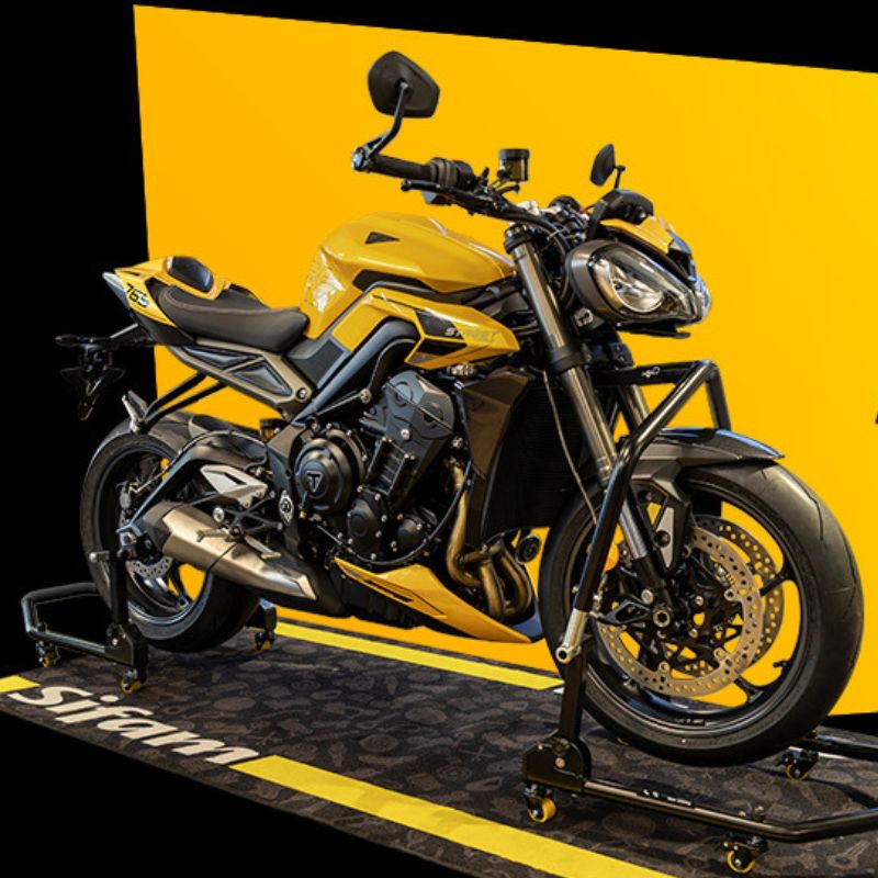 Bequille leve moto avant pliable a roulette | LEV118 - LE PRATIQUE DU MOTARD