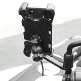 Support téléphone moto installé sur le rétroviseur, fixation orientable à rotation 360° pour le GPS