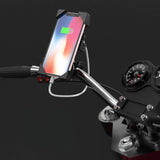 Schéma légendé des composants du support téléphone moto Triumph Thunder avec port USB