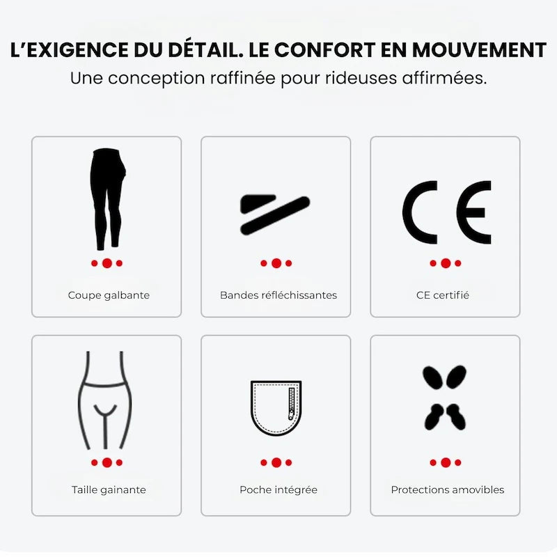 Jupette Moto Renforcée Femme | Legging CE Sécurisé | VALKYRIA™ - LE PRATIQUE DU MOTARD