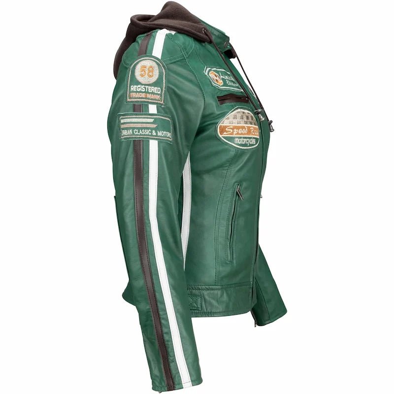 Blouson cuir moto rétro chic pour femme | LEGENDARY 58™ - LE PRATIQUE DU MOTARD