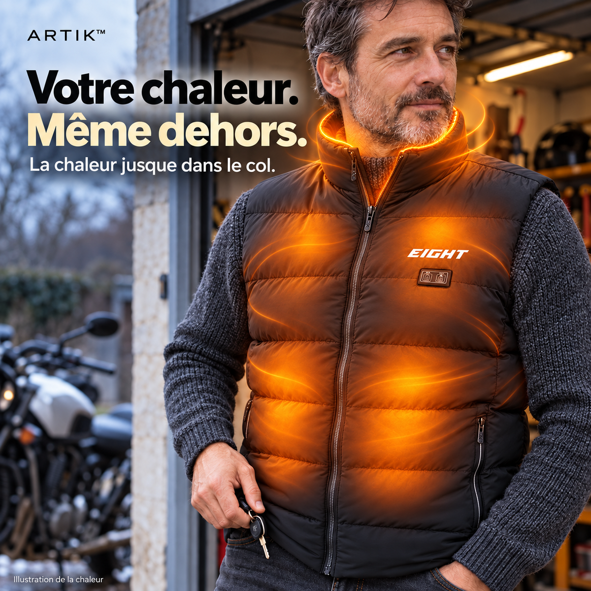 La chaleur en plus.
Jusque dans le col.