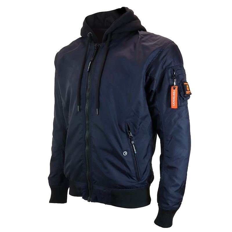 Bombers Moto Maxtex 300d Homme Harisson Maverick Bleu CE - LE PRATIQUE DU MOTARD