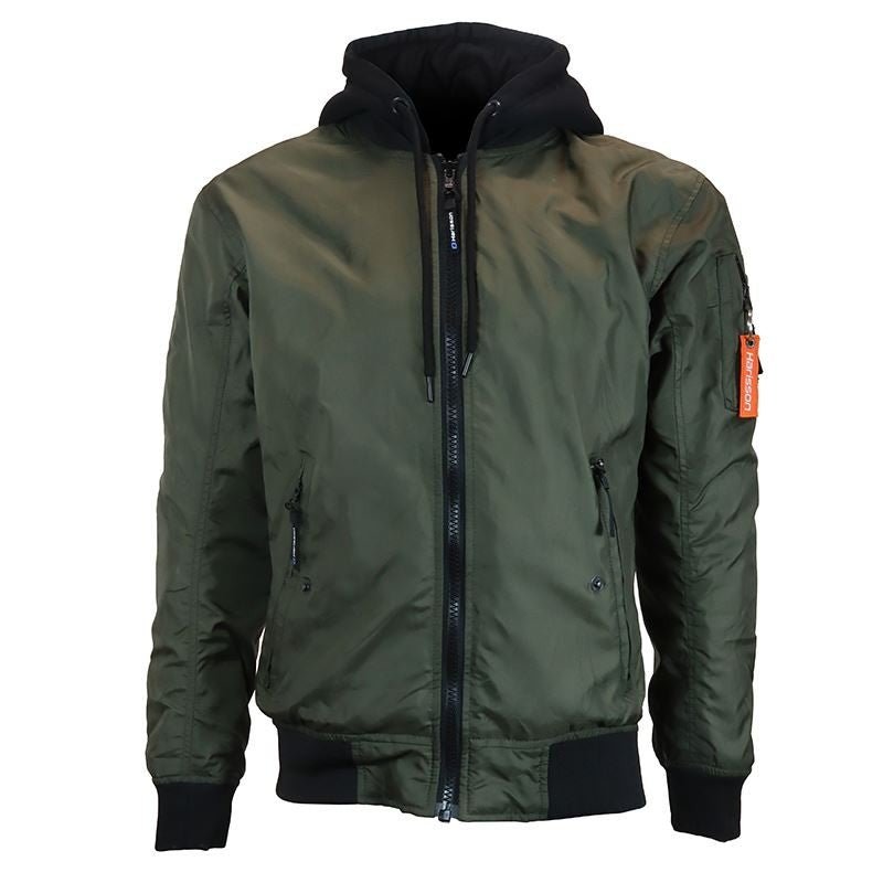 Bombers Moto Maxtex 300d Homme Harisson Maverick Kaki CE - LE PRATIQUE DU MOTARD