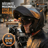 Casque Moto Bluetooth Intégré Modulable - Eight™ Noir (Norme ECE 22 - 06) - LE PRATIQUE DU MOTARD