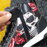 Basket Moto Skull & Roses Montante | URBANDARK™ - LE PRATIQUE DU MOTARD
