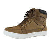 Basket Moto Homme Harisson Branco Marron Semelle Blanche — Waterproof Cuir CE - LE PRATIQUE DU MOTARD