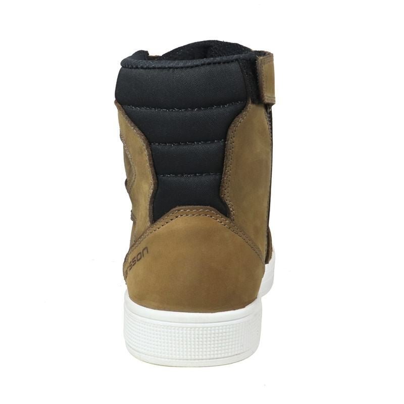 Basket Moto Homme Harisson Branco Marron Semelle Blanche — Waterproof Cuir CE - LE PRATIQUE DU MOTARD